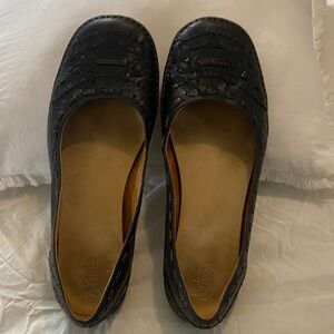 Clark’s Artisan Black Leather Flats Made in Brazil